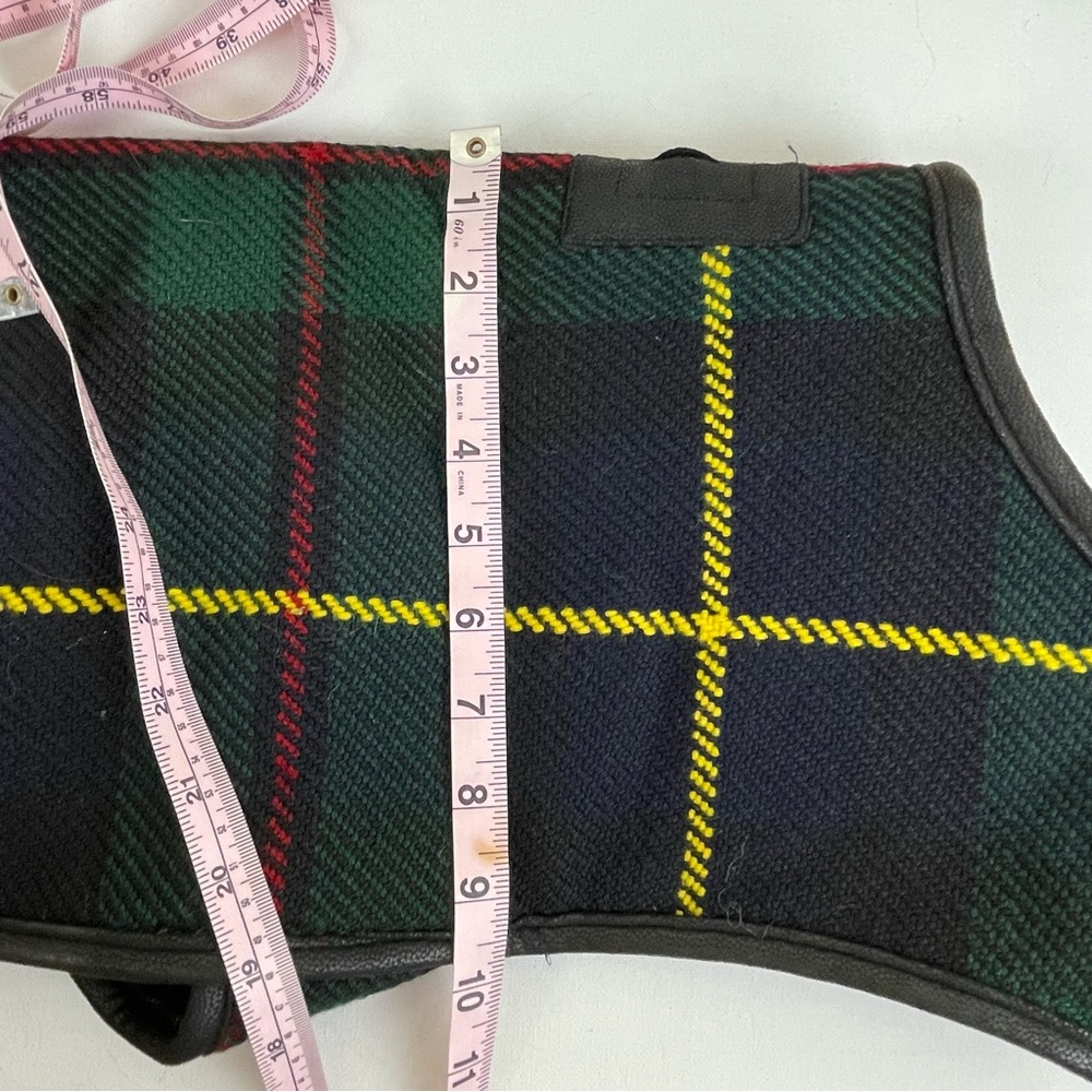 Chili Dog Navy Tartan Plaid Wool Blanket Dog Coat 15” x 9.5” - Picture 10 of 10